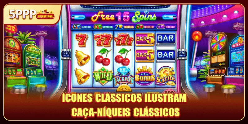 Ícones clássicos ilustram caça-níqueis clássicos